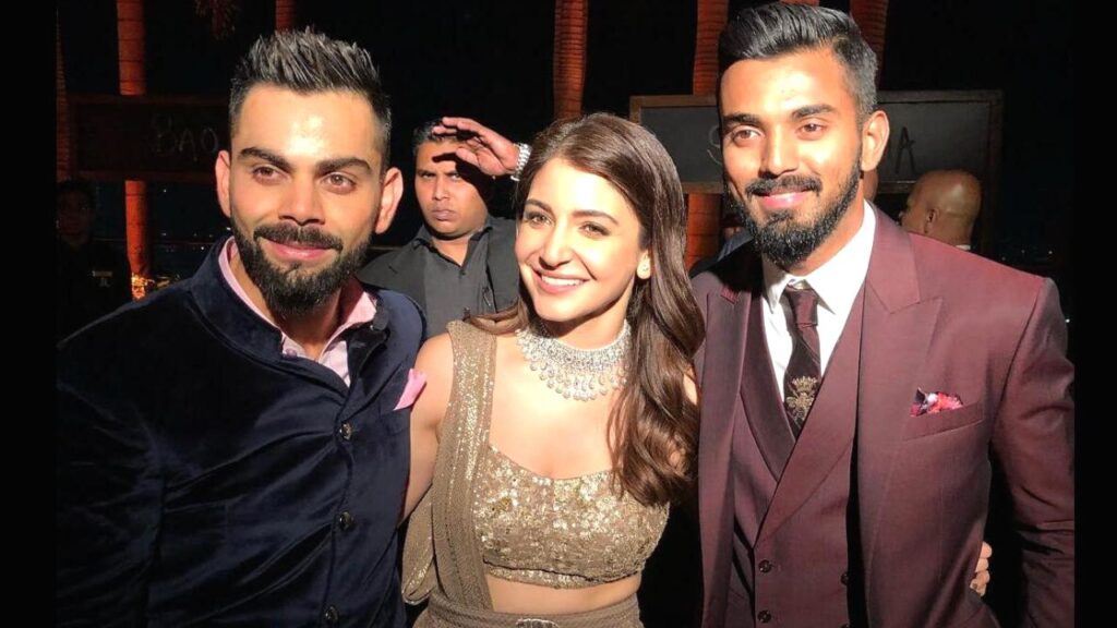 KL Rahul Virat Kohli and Anushka Sharma