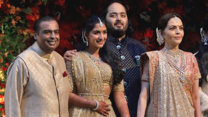 Radhika-Anant,Mukesh and Neeta Ambani (Image source-Google)