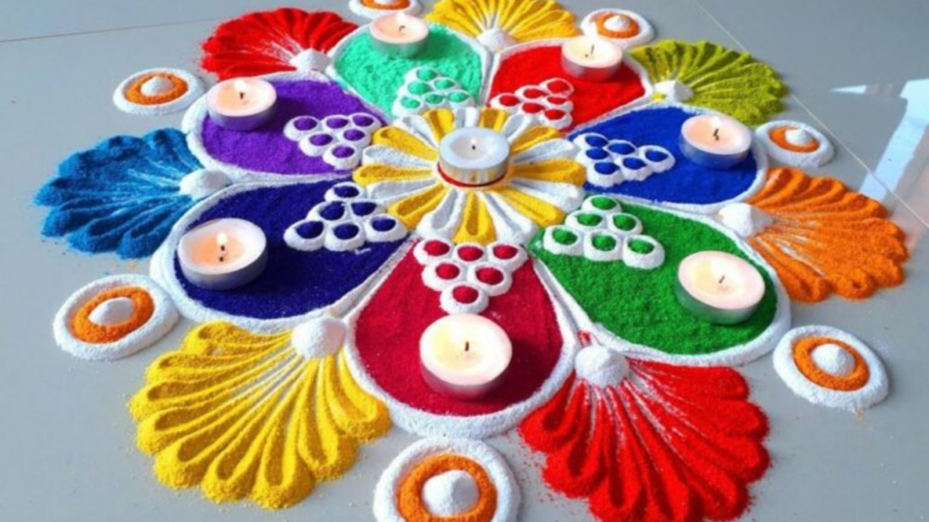 Holi Rangoli designs 