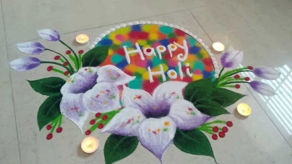 Holi Rangoli designs 