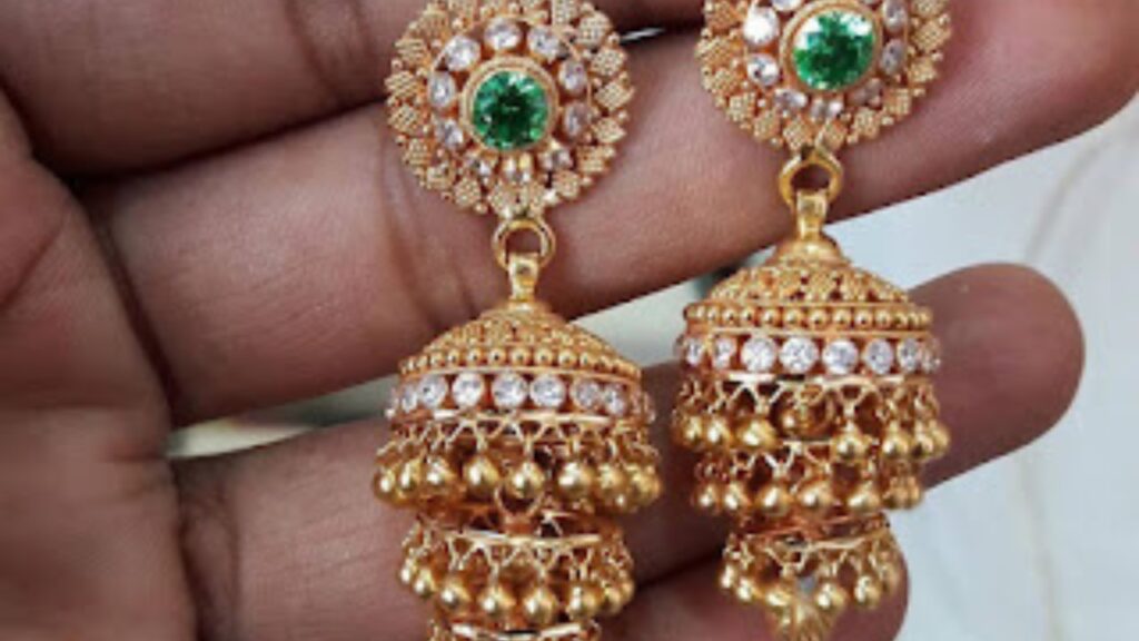 Gold jhumka Design 