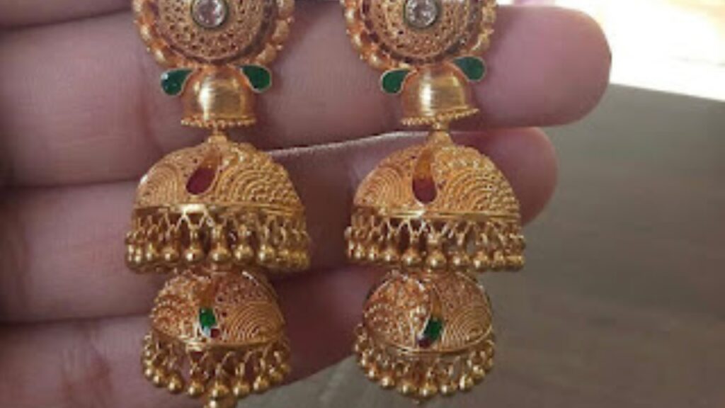 Gold jhumka Design 