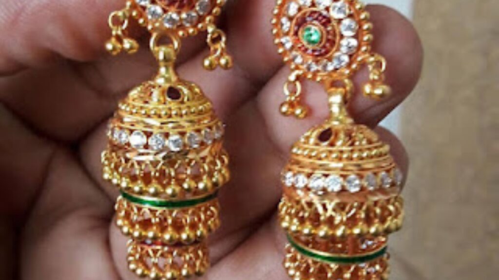 Gold jhumka Design 