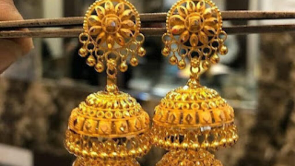 Gold jhumka Design 