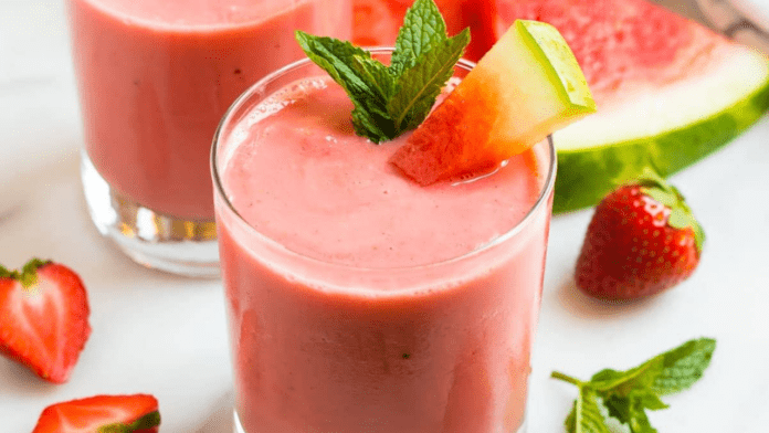 Watermelon and Strawberry Smoothie