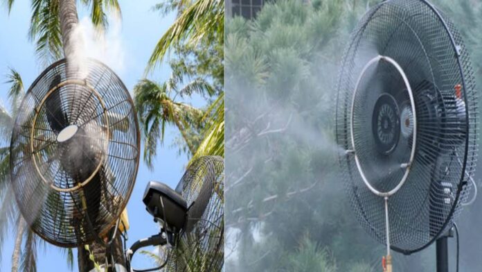 water sprinkler fan