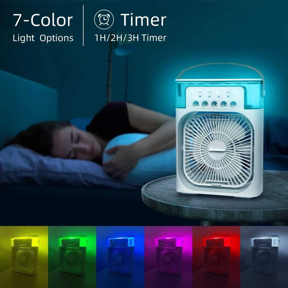 Mini LED Humidifier Cooling Fan