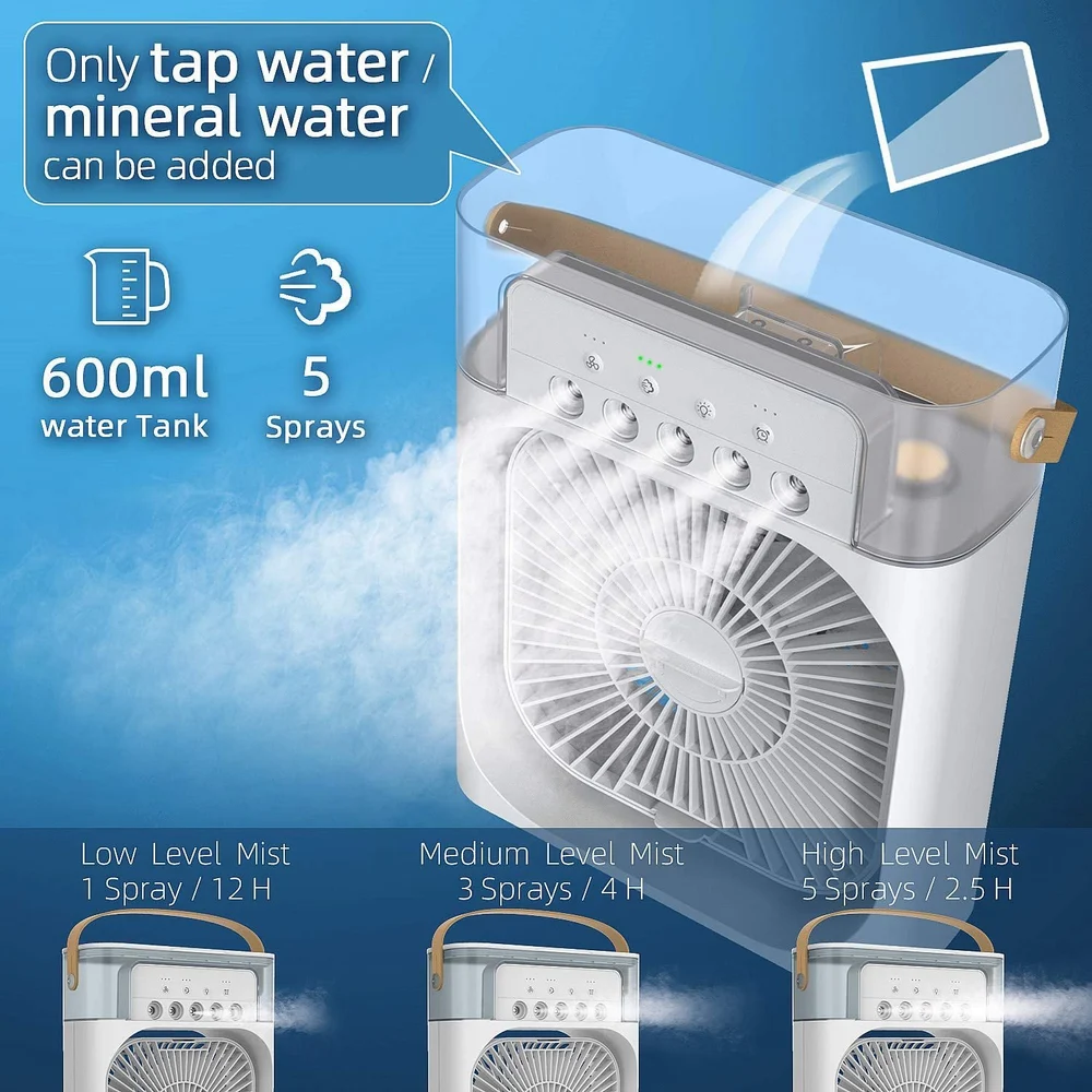 Mini LED Humidifier Cooling Fan