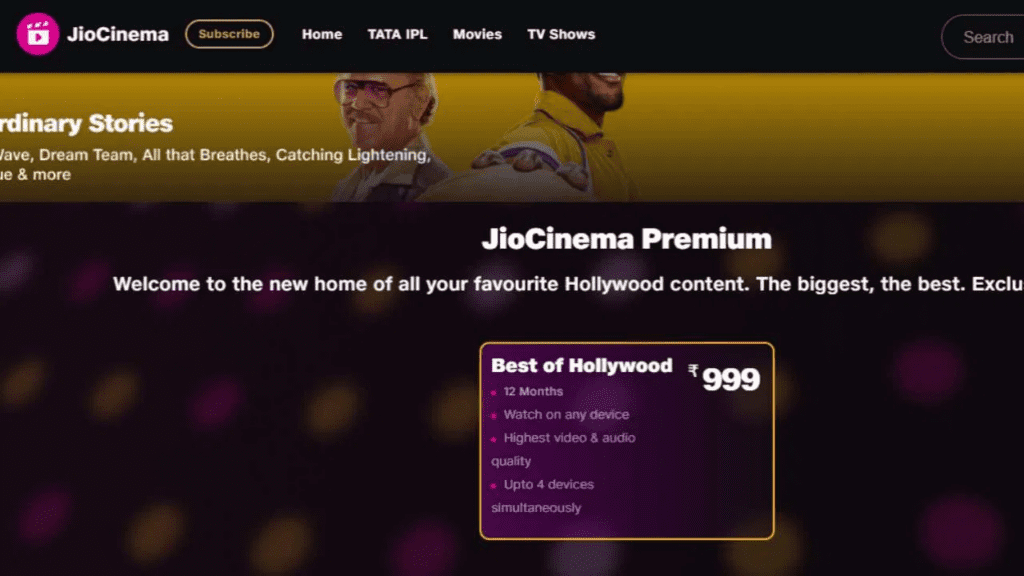  Jio cinema premium subscription