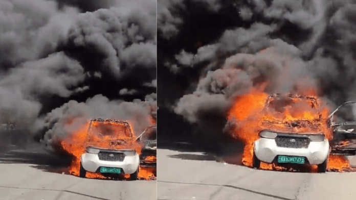 Electric Car Fire Video